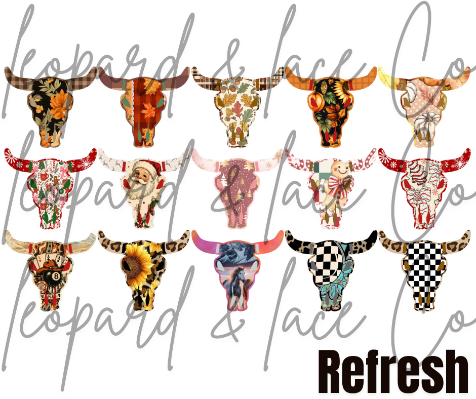 Rustic Raven Exclusive Bull Head for Leopard and Lace Co cardstock