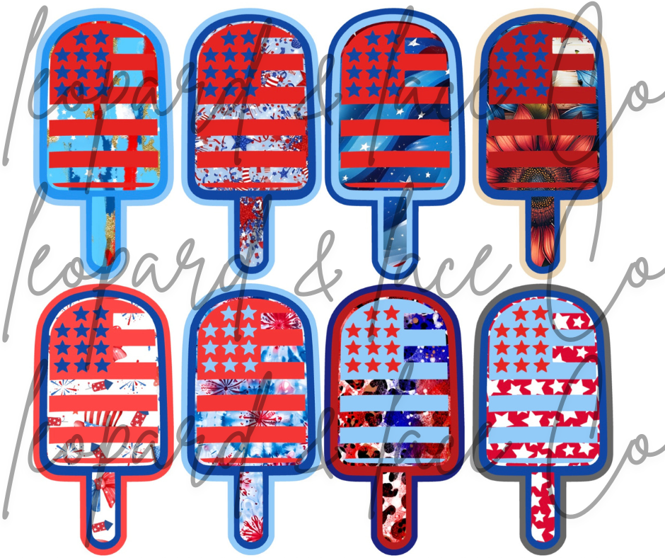 Rustic Raven Exclusive American Flag Popsicle Cardstock