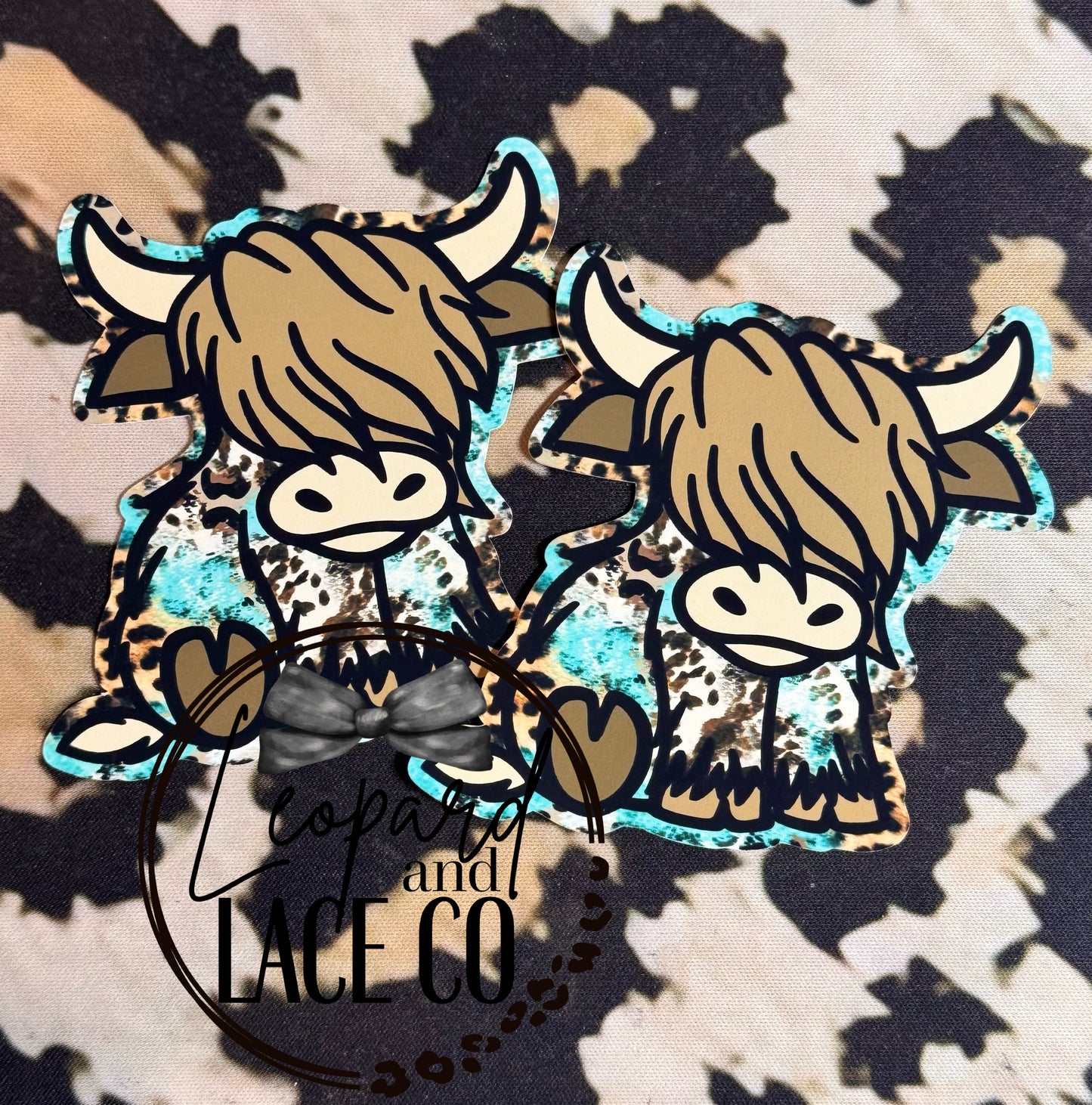 Rustin Raven Exclusive Highland Cow Vents for Leopard and Lace Co cardstock