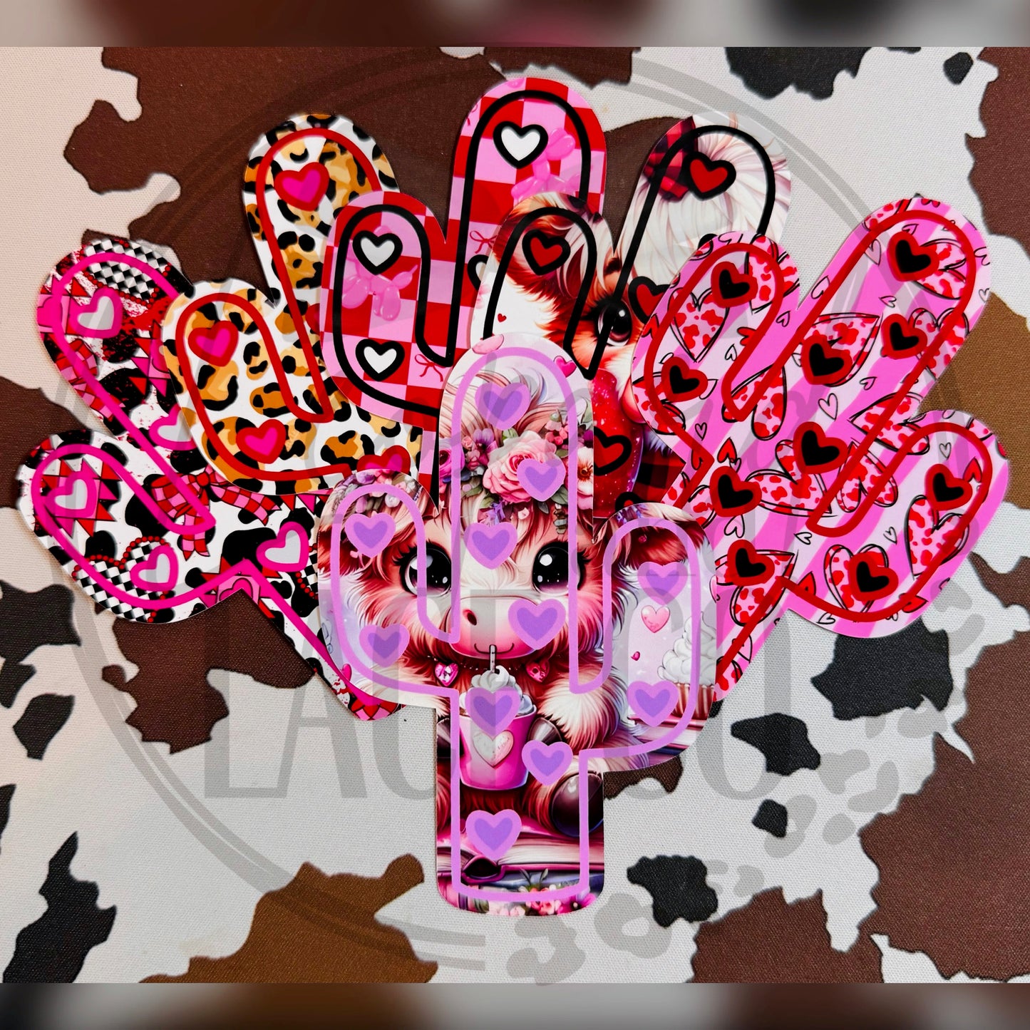 Rustin Raven Exclusive Valentines Heart Cactus Western for Leopard and Lace cardstock