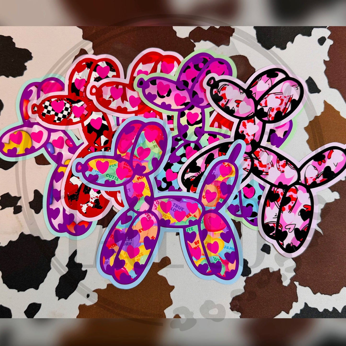 Rustin Raven Exclusive Valentines Heart Balloon Dog Freshie for Leopard and Lace cardstock