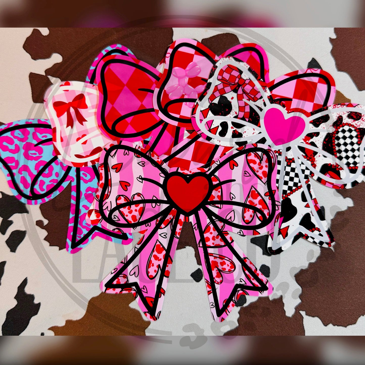 Rustin Raven Exclusive Valentines Bow Heart Freshie for Leopard and Lace cardstock