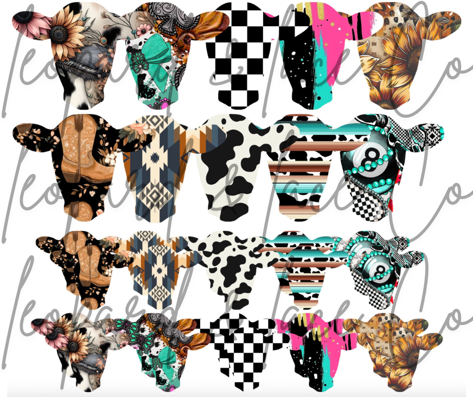 Rustic Raven Exclusive Cow Head for Leopard and Lace cardstock