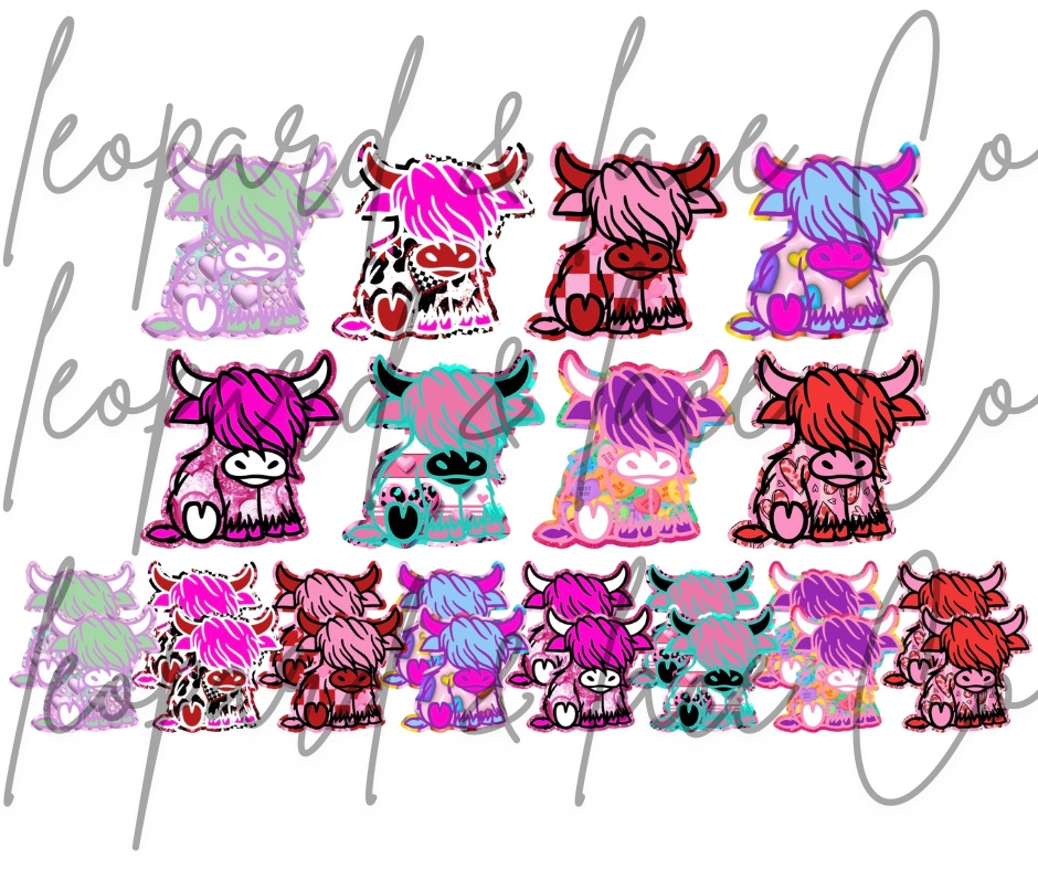 Rustin Raven Exclusive Highland Cow for Leopard and Lace Co cardstock