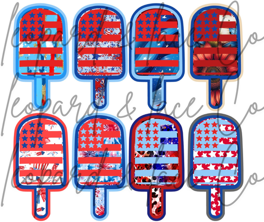 Rustic Raven Exclusive American Flag Popsicle Cardstock