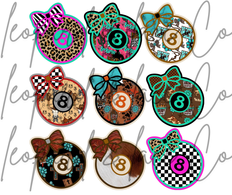 Rustic Raven Exclusive 8 Ball with Bow Cardstock