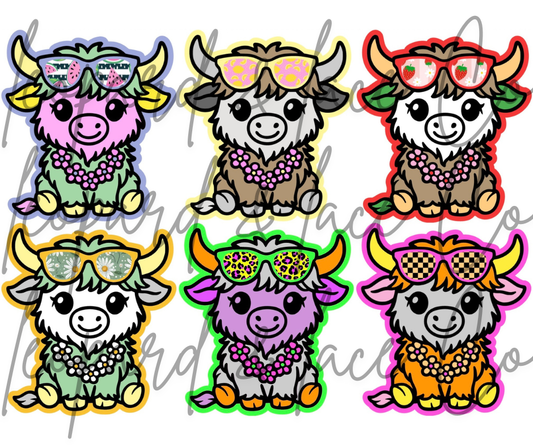 Daisy Mae Highland Cow Aloha Summer freshie mold exclusive can be used with Leopard & Lace Cardstock