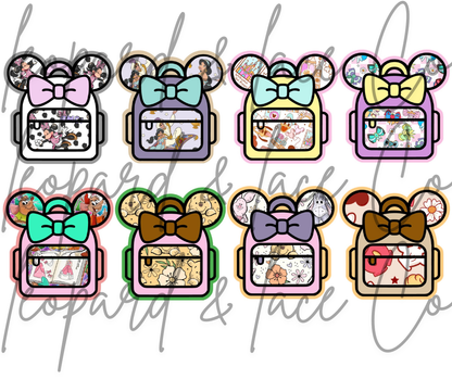 VIP Ears Back Pack With Bow Freshie Mold Exclusive can be used with Leopard & Lace Cardstock