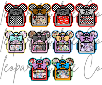 VIP Ears Back Pack With Bow Freshie Mold Exclusive can be used with Leopard & Lace Cardstock