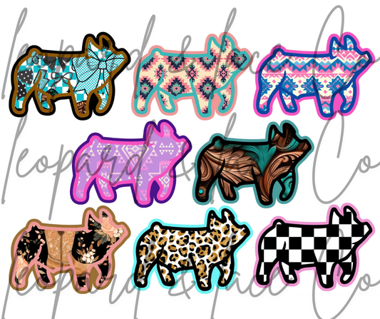Rustic Raven Exclusive Show Pig for Leopard and Lace cardstock