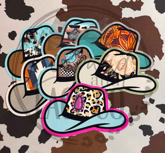 Rustin Raven Exclusive Western Cowboy Hat for Leopard and Lace cardstock