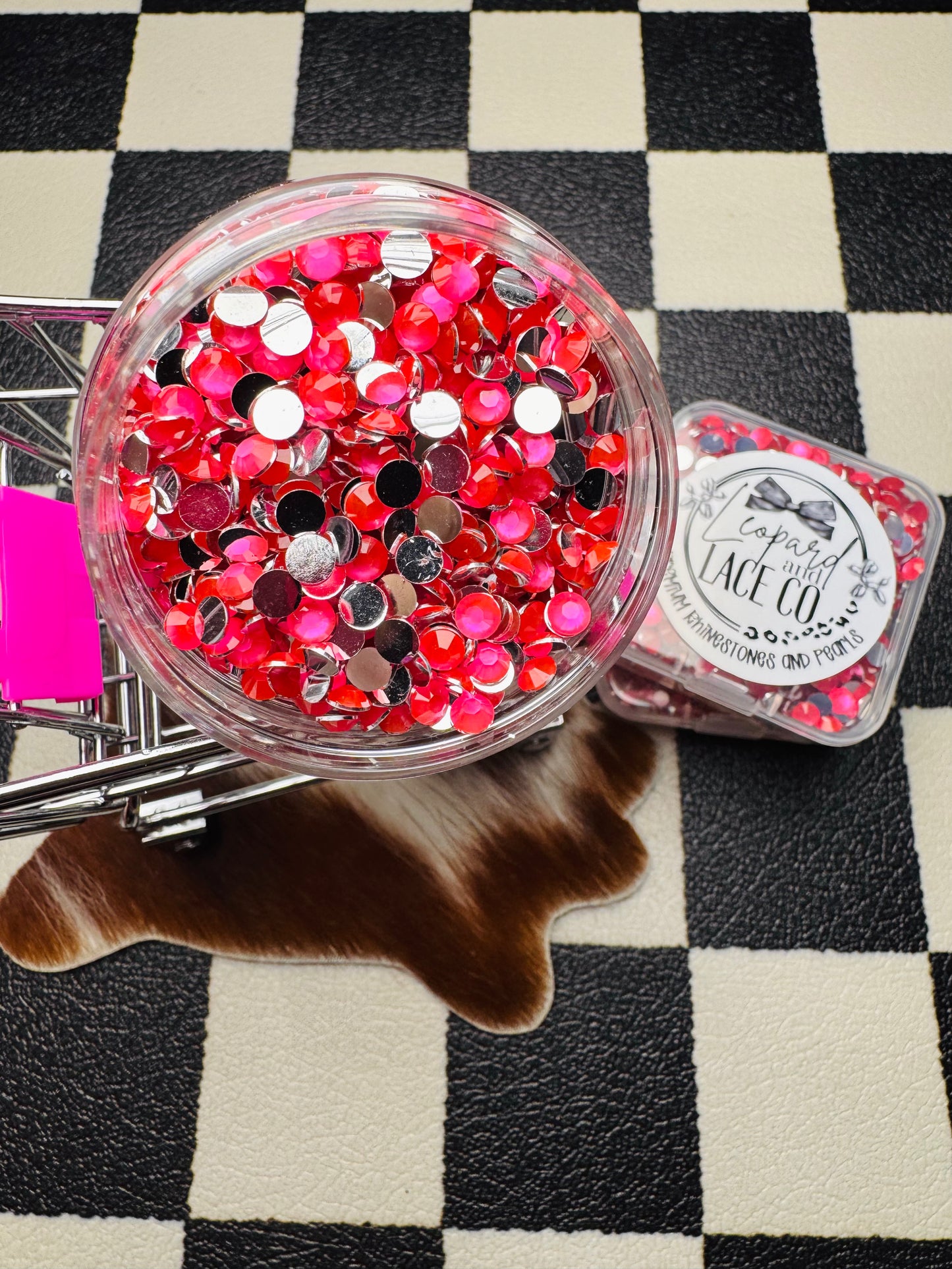 Neon Pink Rhinestones
