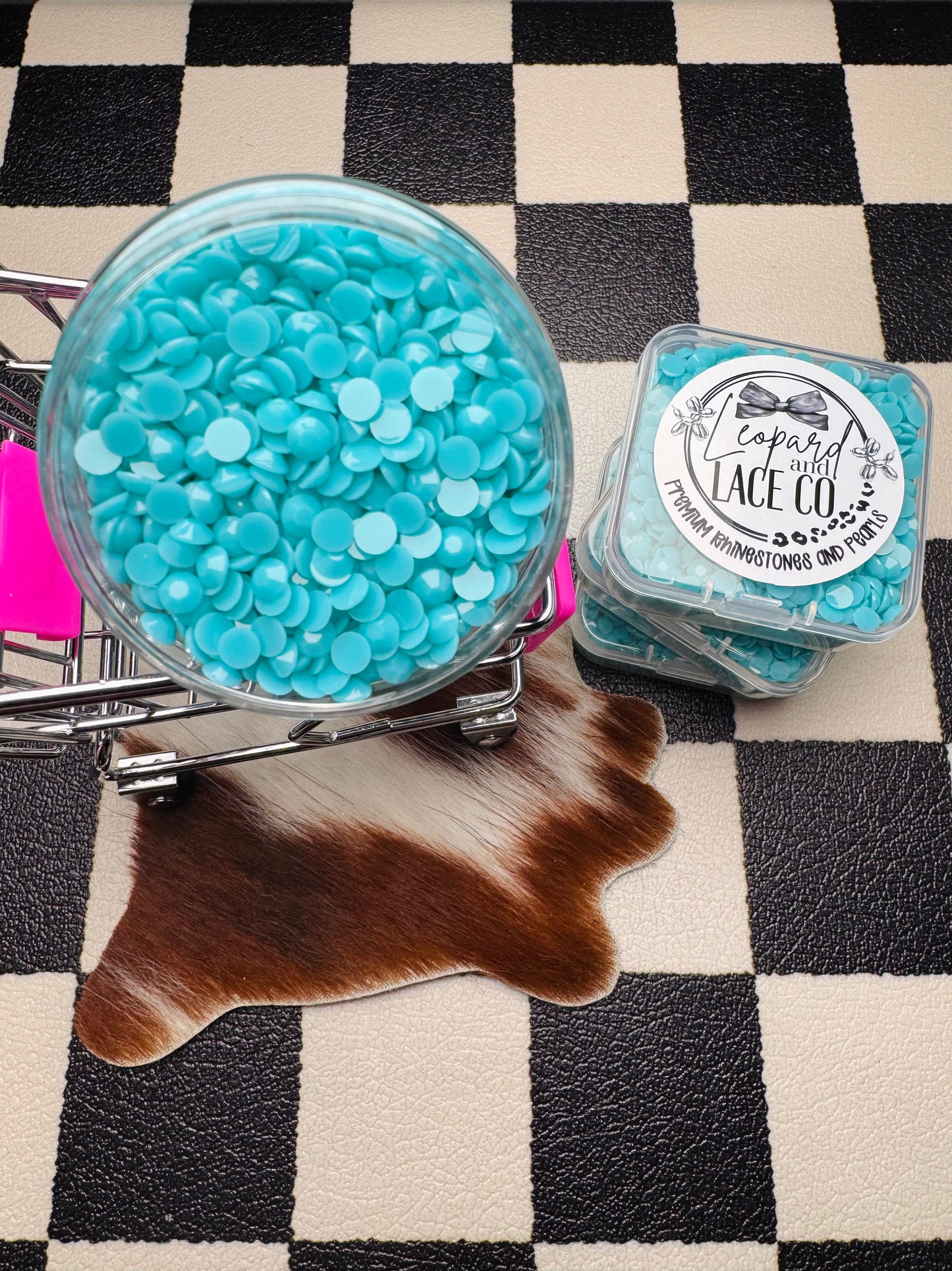Matte Teal Rhinestones