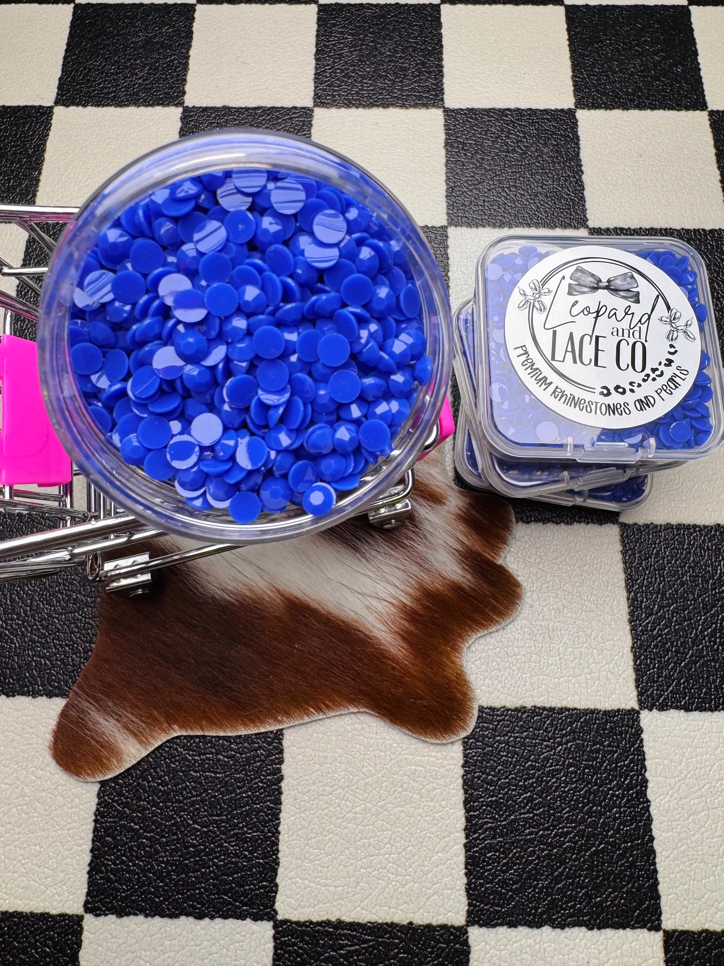 Matte Cobalt Rhinestones
