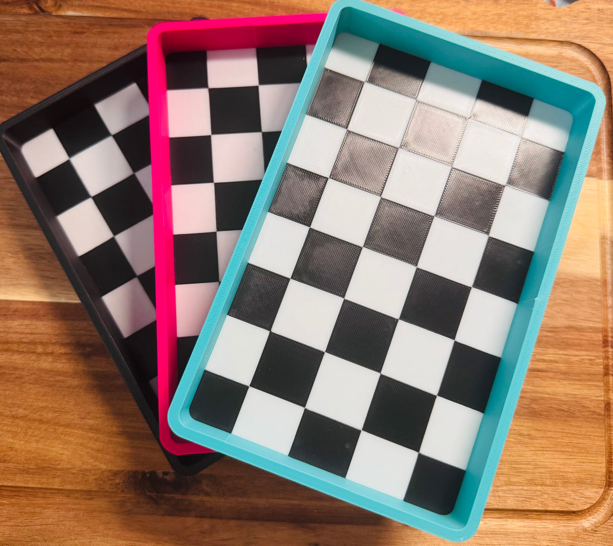 3D Checkered Trays
