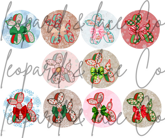 Leopard and Lace Exclusive Balloon Dog Christmas Cardstock