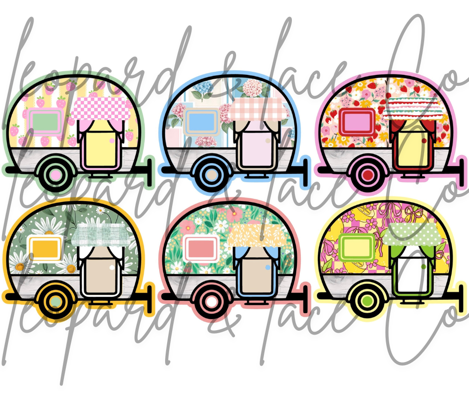Camp Trailer Camping Summer freshie mold exclusive can be used with Leopard & Lace Cardstock