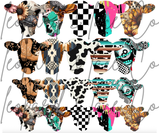 Rustic Raven Exclusive Cow Head for Leopard and Lace cardstock