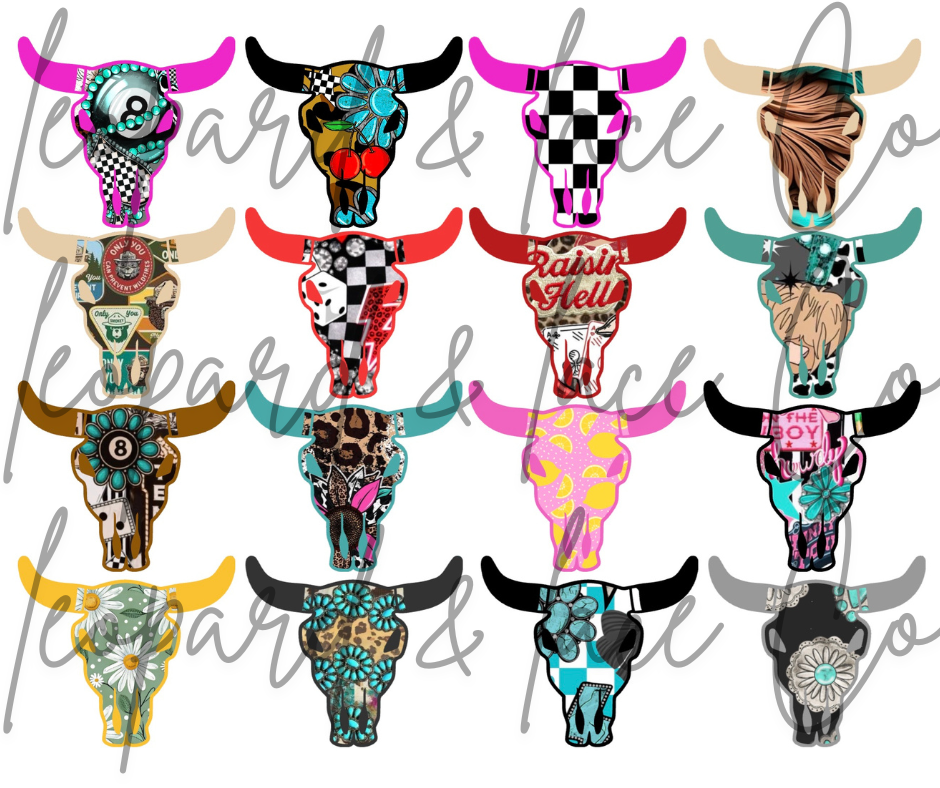 Rustic Raven Exclusive Bull Head for Leopard and Lace Co cardstock
